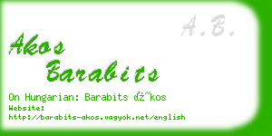 akos barabits business card